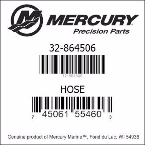 Bar codes for Mercury Marine part number 32-864506