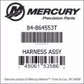 Bar codes for Mercury Marine part number 84-864553T