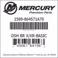 Bar codes for Mercury Marine part number 1589-864571A70
