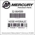 Bar codes for Mercury Marine part number 32-864589