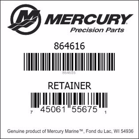 Bar codes for Mercury Marine part number 864616