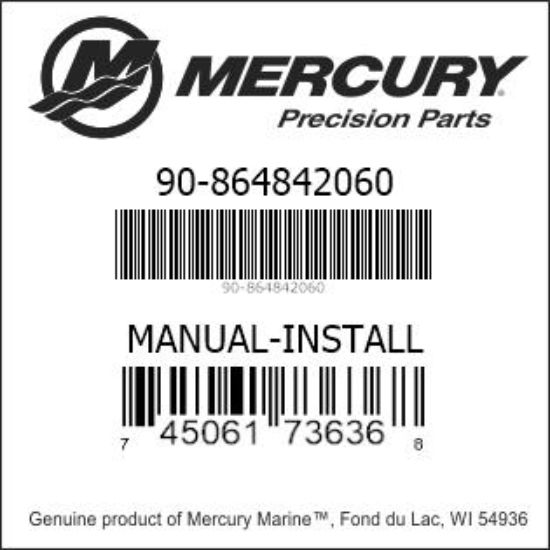 Bar codes for Mercury Marine part number 90-864842060