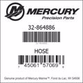Bar codes for Mercury Marine part number 32-864886