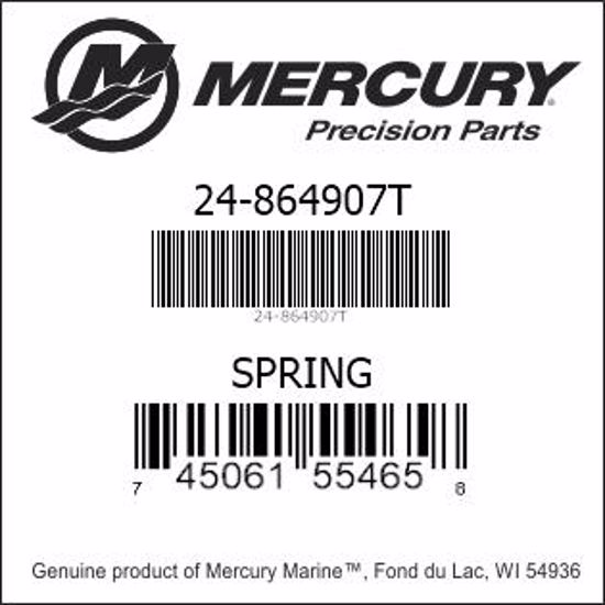 Bar codes for Mercury Marine part number 24-864907T