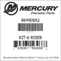 Bar codes for Mercury Marine part number 864908A2
