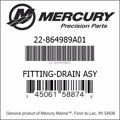 Bar codes for Mercury Marine part number 22-864989A01
