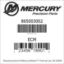 Mercury Marine part number 865003002 ECM Bar codes for Mercury Marine part number 865003002
