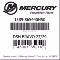 Bar codes for Mercury Marine part number 1589-865440H50
