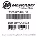 Bar codes for Mercury Marine part number 1589-865440H51