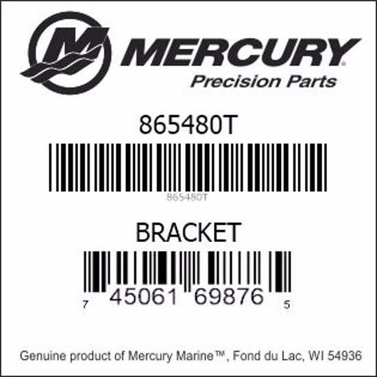 Bar codes for Mercury Marine part number 865480T