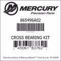 Bar codes for Mercury Marine part number 865496A02