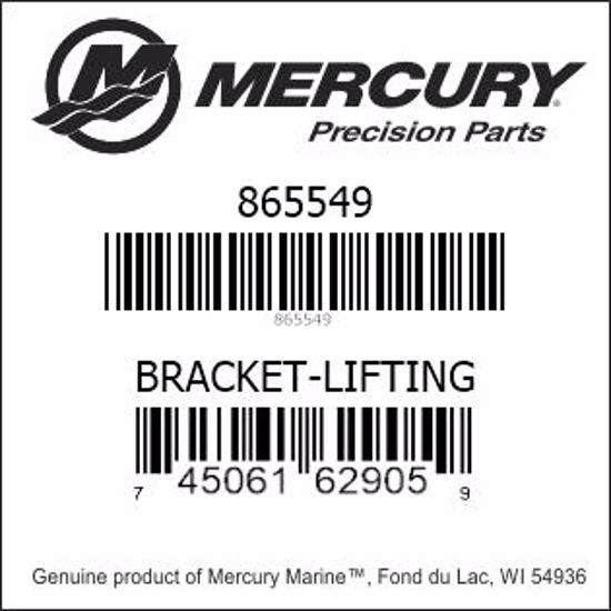 Bar codes for Mercury Marine part number 865549