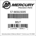 Bar codes for Mercury Marine part number 57-865615005