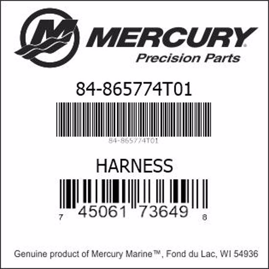 Bar codes for Mercury Marine part number 84-865774T01