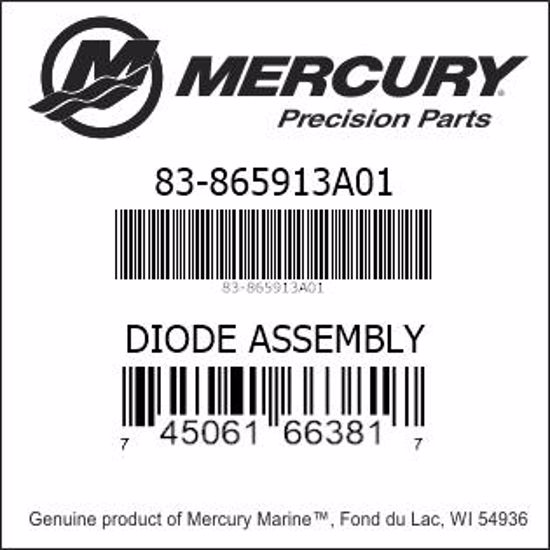 Bar codes for Mercury Marine part number 83-865913A01
