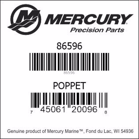 Bar codes for Mercury Marine part number 86596