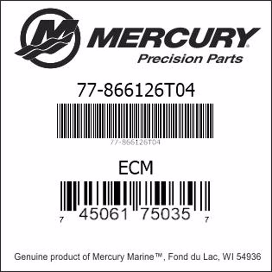 Bar codes for Mercury Marine part number 77-866126T04
