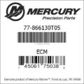 Bar codes for Mercury Marine part number 77-866130T05