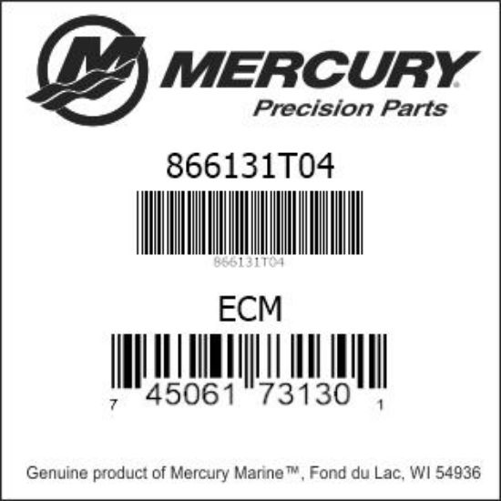 Bar codes for Mercury Marine part number 866131T04