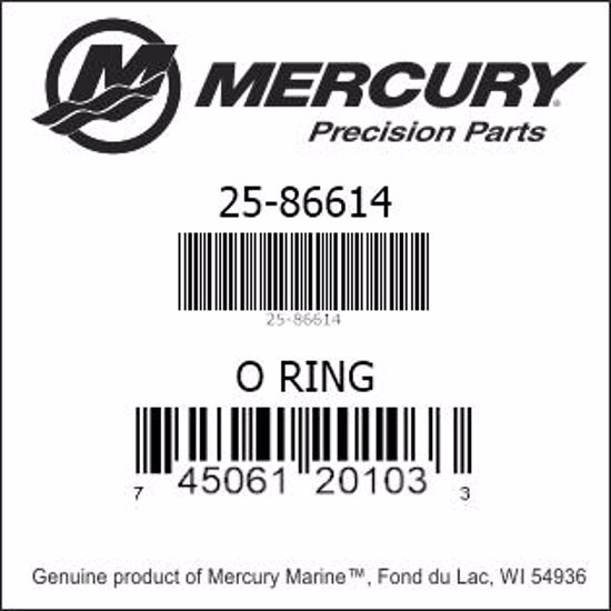 Bar codes for Mercury Marine part number 25-86614