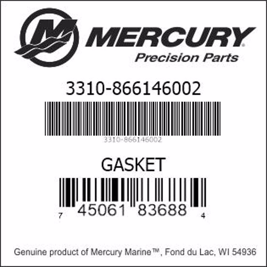 Bar codes for Mercury Marine part number 3310-866146002