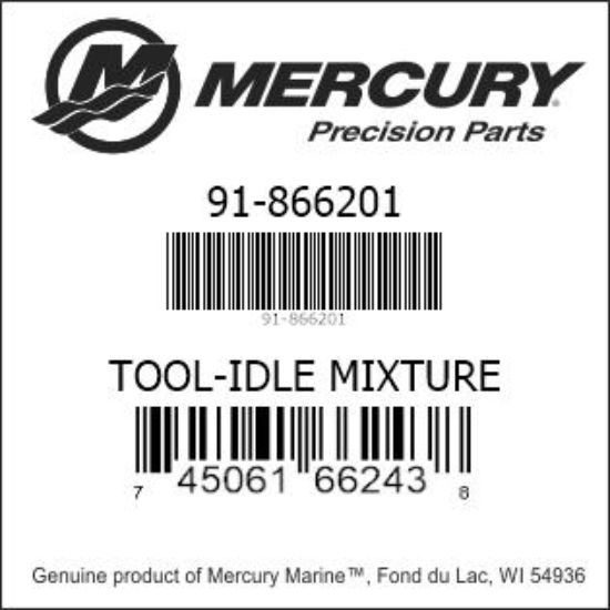 Bar codes for Mercury Marine part number 91-866201