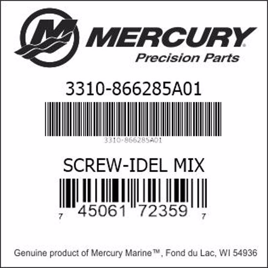 Bar codes for Mercury Marine part number 3310-866285A01