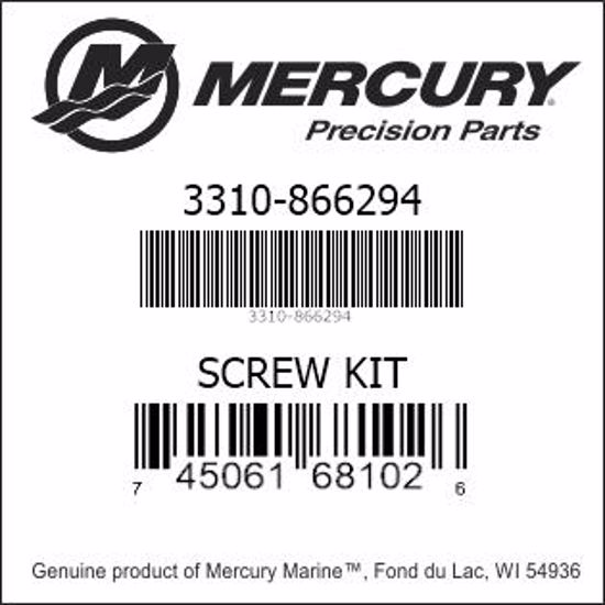 Bar codes for Mercury Marine part number 3310-866294
