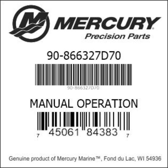 Bar codes for Mercury Marine part number 90-866327D70