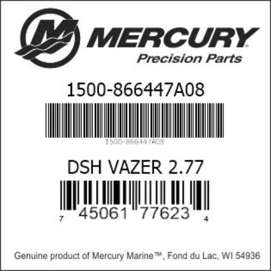 Bar codes for Mercury Marine part number 1500-866447A08
