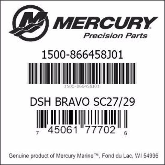 Bar codes for Mercury Marine part number 1500-866458J01