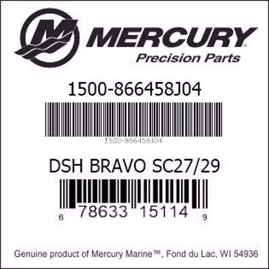 Bar codes for Mercury Marine part number 1500-866458J04