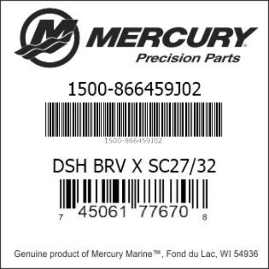 Bar codes for Mercury Marine part number 1500-866459J02