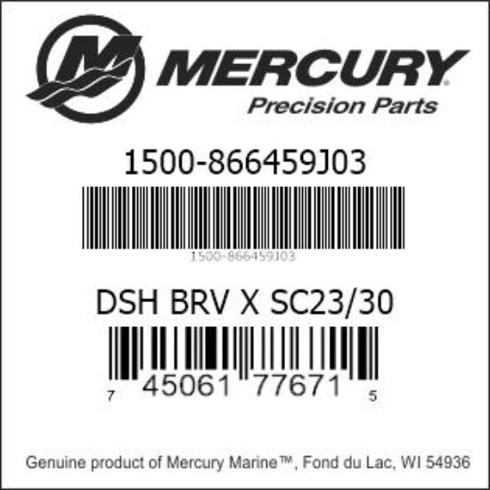 Bar codes for Mercury Marine part number 1500-866459J03