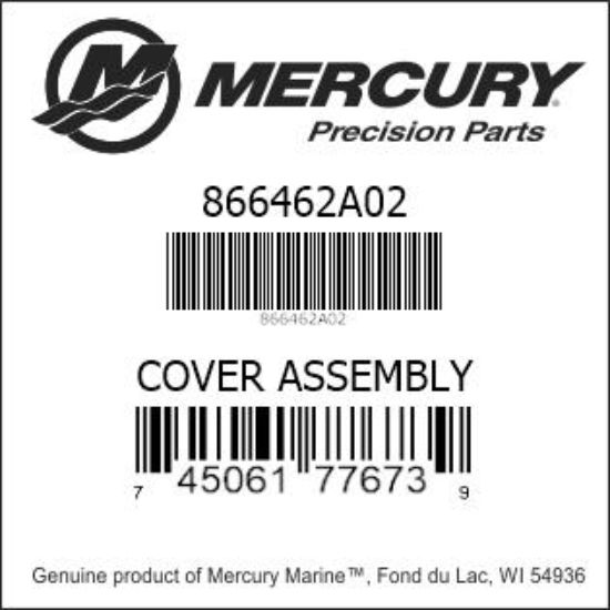 Bar codes for Mercury Marine part number 866462A02