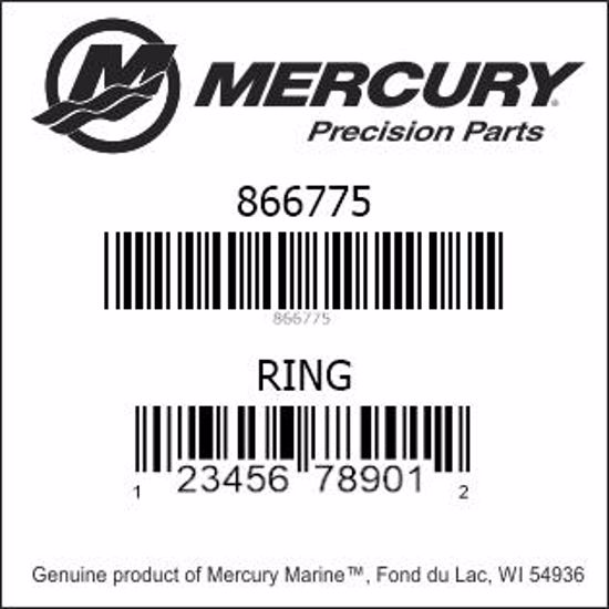 Bar codes for Mercury Marine part number 866775