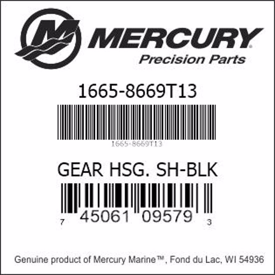 Bar codes for Mercury Marine part number 1665-8669T13