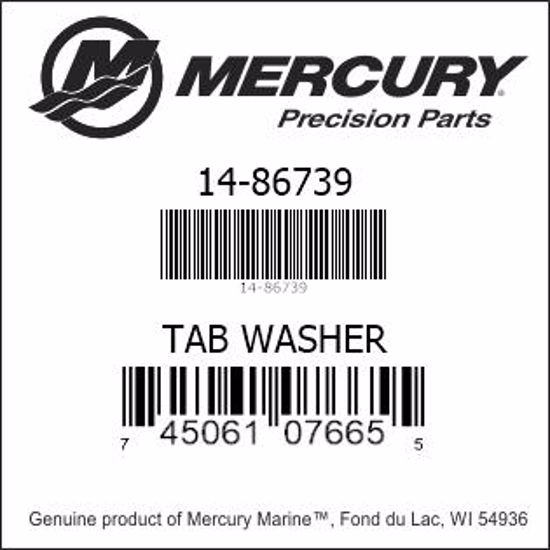 Bar codes for Mercury Marine part number 14-86739