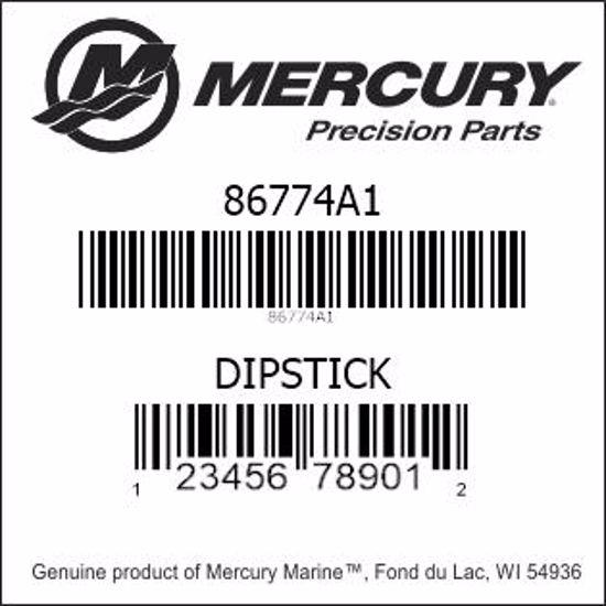 Bar codes for Mercury Marine part number 86774A1