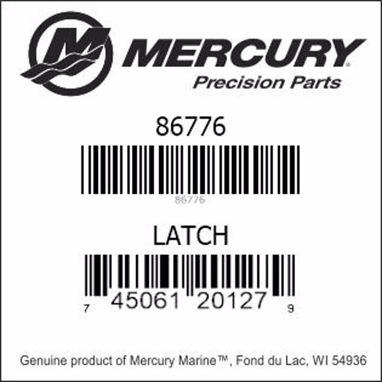Bar codes for Mercury Marine part number 86776