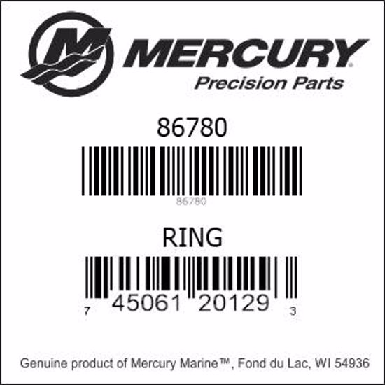 Bar codes for Mercury Marine part number 86780