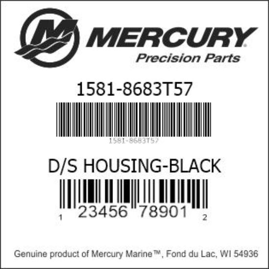Bar codes for Mercury Marine part number 1581-8683T57