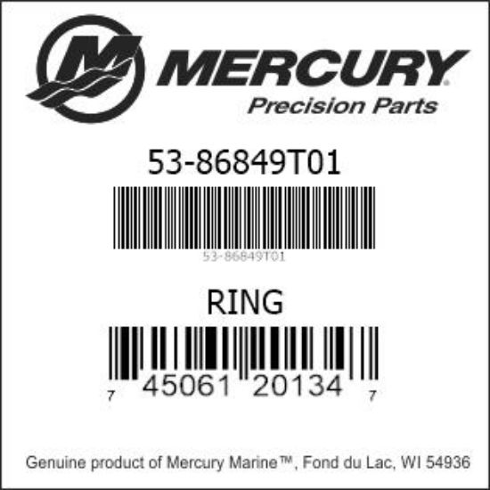 Bar codes for Mercury Marine part number 53-86849T01