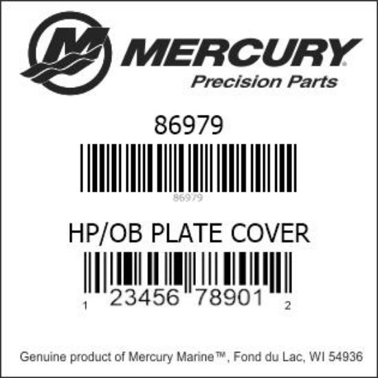 Bar codes for Mercury Marine part number 86979