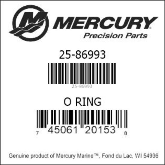 Bar codes for Mercury Marine part number 25-86993