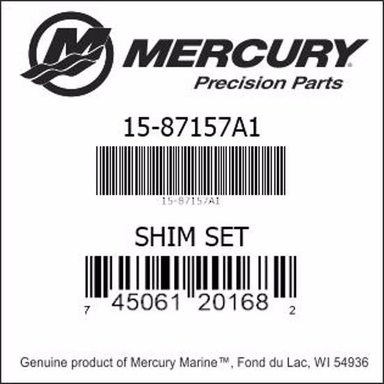 Bar codes for Mercury Marine part number 15-87157A1