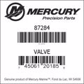 Bar codes for Mercury Marine part number 87284