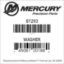Mercury Marine part number 87293 WASHER Bar codes for Mercury Marine part number 87293