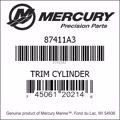 Bar codes for Mercury Marine part number 87411A3