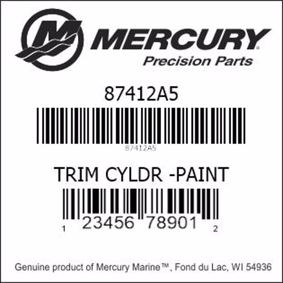 Bar codes for Mercury Marine part number 87412A5